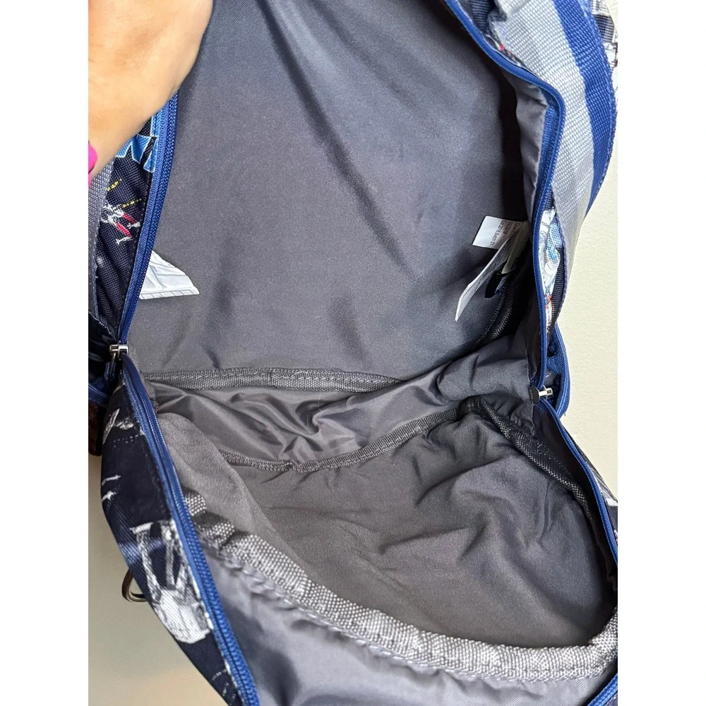 Pottery Barn Kids Star Wars Backpack Navy Blue R2-D2 Chewbacca AT-AT Print